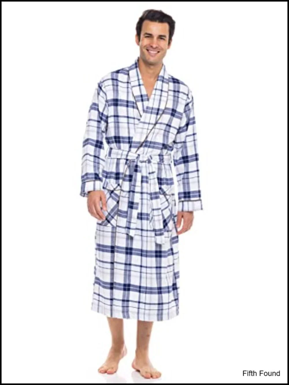 Shawl Collar Flannel Fleece Robe Full Length with Tie Cotton